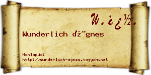 Wunderlich Ágnes névjegykártya