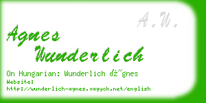 agnes wunderlich business card
